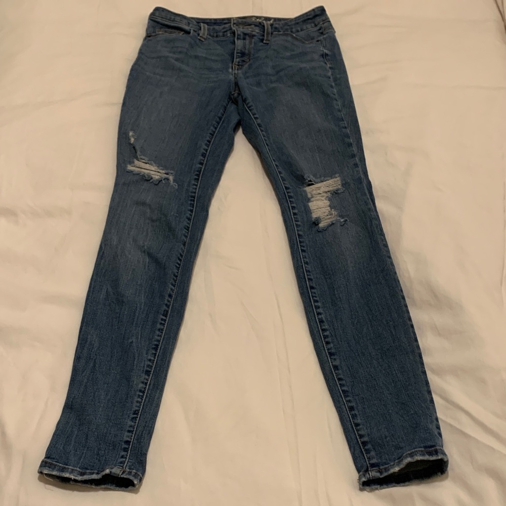 Universal Thread Blue Distressed Skinny Jeans - image 1